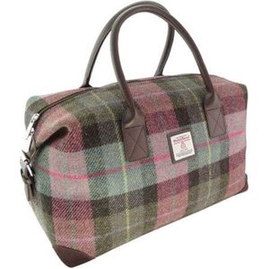 Weekendtas Esk Gedempt Groen & Paars Tartan - Harris Tweed - Glen Appin of Scotland