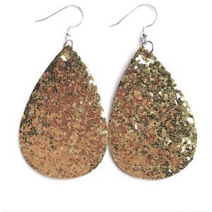 Jomide Oorhangers Leer - Glitter - Goudkleurig