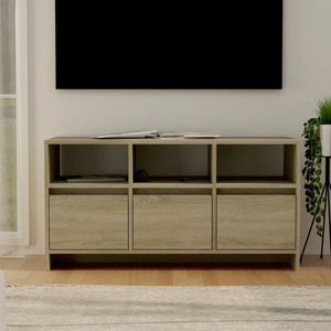 The Living Store Tv-meubel - 3 laden - 3 schappen - sonoma eiken - spaanplaat - 102 x 37.5 x 52.5 cm (L x B x H)