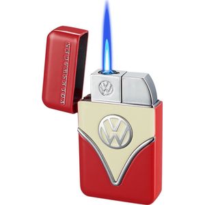 Volkswagen Metaal Aansteker Rood - Blue Flame - Officieel Gelicentieerd - In Geschenkdoos - Navulbaar
