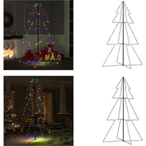 vidaXL Kegelkerstboom 200 LED's binnen en buiten 98x150 cm - Kerstkegelboom - Kerstkegelbomen - Kerstverlichting - Kerstverlichtingen
