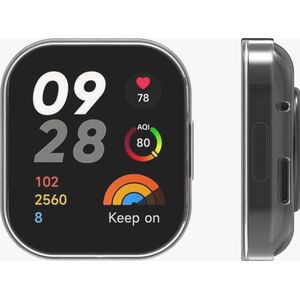 kwmobile 2x hoes geschikt voor Xiaomi Redmi Mi Watch Lite 3 / Redmi Watch 3 hoesje - Cover van silicone - Hoesje voor activity tracker - In zwart / transparant