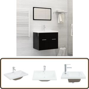 vidaXL Inbouwwastafel - 61x39x18 cm - Keramiek - Wit Badkamermeubel - Inbouw Wastafel - Keramische Wastafel - Witte Wastafel - Wastafel Met Kraan