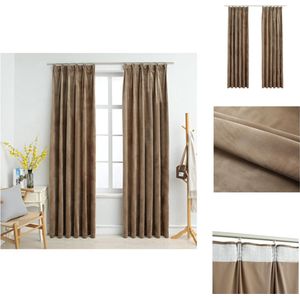 vidaXL Fluwelen Gordijnen - 140x175 cm - Beige - Gordijn