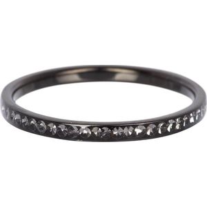 iXXXi JEWELRY - Vulring - Zirconia steentjes ring Blackstone - Zwart - 2mm - Maat 20