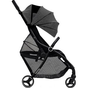 Hamilton by Yoop XL Buggy – MagicFold™ Technologie – Tot 22kg – 50 liter Bagagevak – Grote Premium Wandelwagen – Plooibuggy Baby – Inklapbaar – Kinderwagen met Verstelbare Duwstang – Gemêleerd donkergrijs