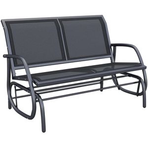 Venori Schommelbank - Schommelstoel - 2 persoons - Met armleuning - Waterafstotend - Veranda - Tuin - Gazon - 120 x 70 x 85 cm - Zwart