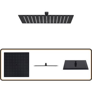 vidaXL Regendouchekop 40x40 cm zwart RVS Regendouchekop - Douchekop - Badkamerspiegel - Badkameraccessoires - Regen Douche