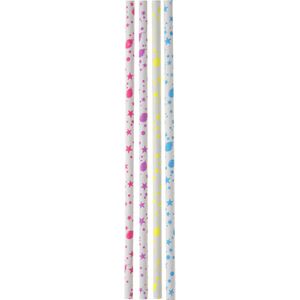 Santex Drinkrietjes - papier - 40x - multicolor - 19,5 cm - rietjes