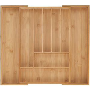 bestekbak - uitschuifbaar - 7 - 9 vakken - 5 x 31-50 x 45 cm - bamboe
