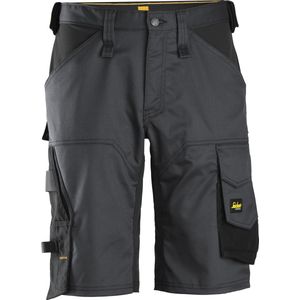 Snickers 6153 AllroundWork, Stretch Loose fit Korte Werkbroek - Staal-grijs/Zwart - 56