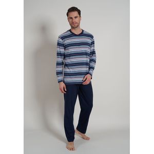 Heren pyjama blauwe strepen - Blauw - Maat - 58
