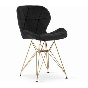 NEST stoel - Zwart fluweel / gouden poten x 1