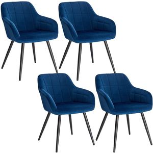 Rootz Velvet Eetkamerstoelen - Comfortabele zitplaatsen - Stijlvolle stoelen - Ergonomisch ontwerp - Duurzame constructie - Veelzijdig gebruik - 49 cm x 43 cm x 81 cm