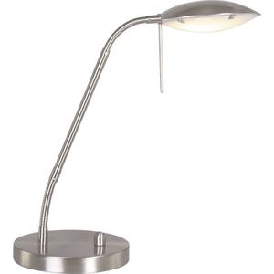 Verstelbare bureaulamp Eloi | 1 lichts | staal / staal / zilver | glas / metaal | 46 cm | Ø 17 cm | tafel lamp | modern design