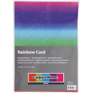 Regenboogpapier, A4, 210x297 mm, 180 gr, 10 vel/ 1 doos