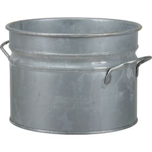 Othmar Decorations bloempot/plantenpot 2,5 liter - D16 x H13 cm - zink