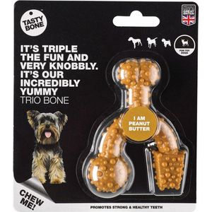 TastyBone - Toy - Trio Bone Peanut Butter - Hond - Kauwspeelgoed - Vegan