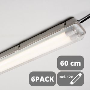 EasyFix LED dubbel TL armatuur incl. 2 LED buizen - 60 cm - Voordeelverpakking - 6 stuks