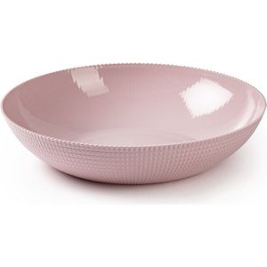 PlasticForte Fruitschaal/saladeschaal/serveerschaal - kunststof - roze - D30 x H6.5 cm