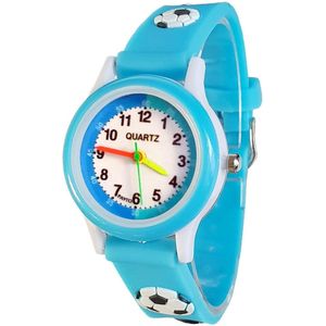 Fako® - Kinderhorloge - 3D - Voetbal - Lichtblauw