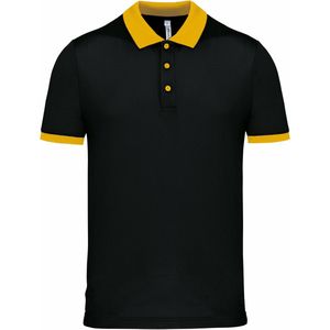 ProAct Poloshirt Sport Pro premium quality - zwart/geel - mesh polyester stof - voor heren XL