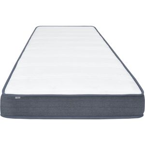 vidaXL Boxspringmatras 200x140x20 cm - Wit/Donkergrijs Boxspringmatras - Matras Topper - Boxspring - Zweethoudend - Anti Allergisch