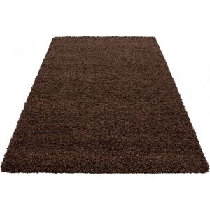 Tapijtenloods Dream Shaggy vloerkleed Bruin Hoogpolig- 60x110 CM