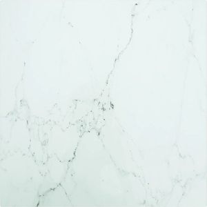 vidaXL - Tafelblad - 50x50 - cm - 6 - mm - gehard - glas - met - marmeren - design - wit
