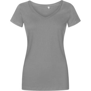 Women´s V-hals T-shirt met korte mouwen Steel Grey - XL