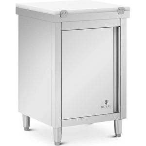 Royal Catering - RVS werkkast - ECO - 60 x 60 cm - 500 kg - inclusief snijplaat