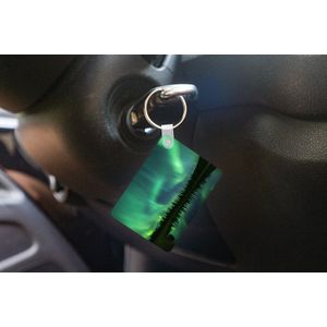Sleutelhanger - Noorderlicht - Bomen - Water - Alaska - Uitdeelcadeautjes - Plastic