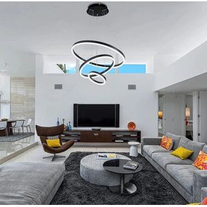 Ring Gecombineerd Kroonluchter Goud/Zwart Led Woonkamer Hanglampen Nordic Light Luxe Kroonluchter Verlichting Keuken Lamp