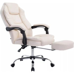 In And OutdoorMatch Premium Bureaustoel Abel - Op wielen - Creme - Ergonomische bureaustoel - Voor volwassenen - Gamestoel Kunstleer - In hoogte verstelbaar