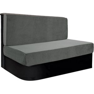 Dinette Kussenhoezen Fluweel Stretch Camper Seat Kussen Bank Slipcovers Met Rugleuning Cover Sofa Kussenhoes Voor RV Auto - Grijs - Set van 2