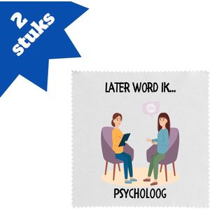 Akyol - later word ik psycholoog brillendoekjes - Psycholoog - psychologen - therapie - psychiater - cadeau voor een psycholoog - 17,8 bij 17,8 cm - 2 stuks