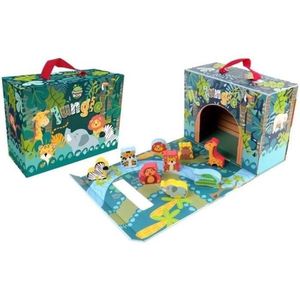 Safari Speelhuisje - WOODEN PLANET - FSC - 10 Stuks - Kinderspeelcentrum - Vanaf 18 Maanden