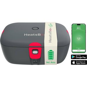 Faitron HeatsBox GO - Elektrische Lunchbox - Ingebouwde Accu - RVS - Verschillende Compartimenten - Met Smartphone App (iOS & Google Play) - 220V - Voor warme maaltijden