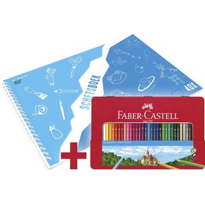 Faber-Castell kleurpotlood - Castle - 36 stuks in blik + A3 Kangaro schetsboek GRATIS - wit - 120 grams - 40 vel - FC-115886-A