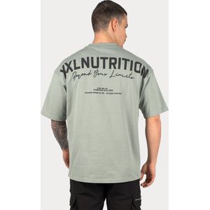XXL Nutrition - Premium Oversized Tee - T-shirt, Sportshirt Heren, Shirt Fitness - Olive - Katoen - Oversized Fit - Maat XL