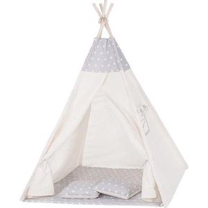 Wigwam Tipi Teepee Tent - Speeltent - 4 Delig - 100% Katoen - Sterrenpatroon