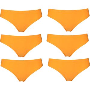 6-pack J&C Naadloze dames string 1701 Oranje- maat L