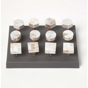 Homescapes Decoratieve meubeldeurgrepen van keramiek, vierkant en rond, 6,5 cm hoog in een set van 12