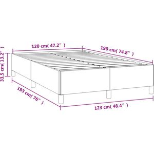 vidaXL - Bedframe - fluweel - lichtgrijs - 120x190 - cm