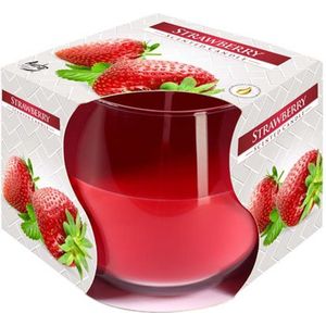 Ct Geurkaars Glas Aardbei-rood 24ud8xh7cm (set van 6)