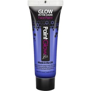 PaintGlow Face/Body paint - neon blue/glow in the dark - 10 ml - schmink/make-up - waterbasis
