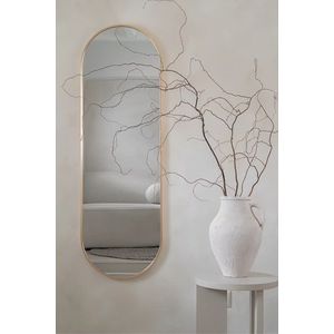 Nordic Style® Passpiegel 125x40cm | Zacht Goud | Scandinavische Spiegels | Pas spiegel | Staande spiegel | Kleedkamer spiegel