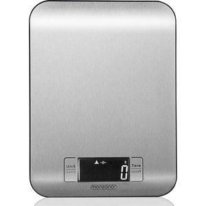 Monzana Digitale Keukenweegschaal - RVS 1g - 8kg Belastbaar - Zilver