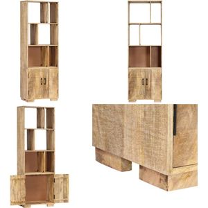 vidaXL Boekenkast 60x35x180 cm massief mangohout - Boekenkast - Boekenkasten - Boekenplank - Boekenplanken