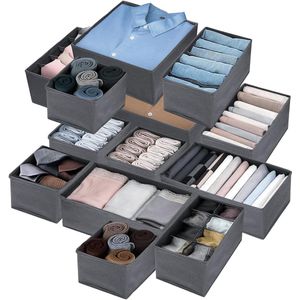 - Underwear Storage Boxes Set of 13 Drawer Organizer- Wardrobe Storage Box Drawer Organizer Foldable- Drawer Organizers for Underwear, Clothing, Scarves, Socks